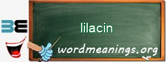 WordMeaning blackboard for lilacin